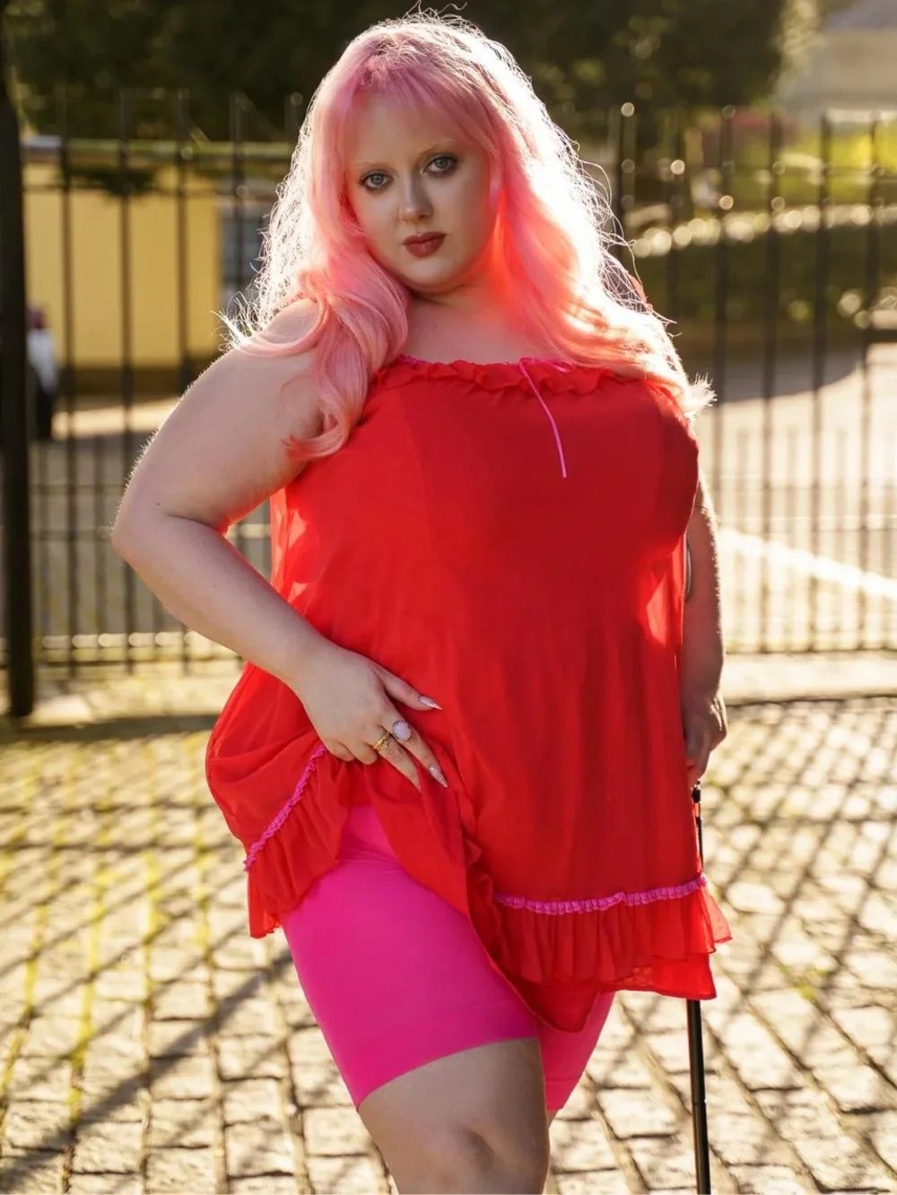 SNAG Stay Cool Pink Peacock Chub Rub Shorts